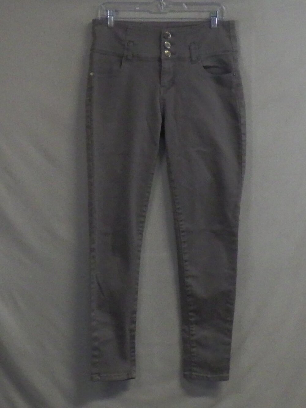 CP Jeans Grey High Waisted Triple Button Skinny Jeans A651